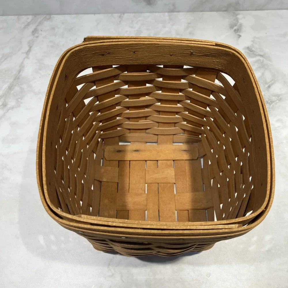 Longaberger 1977 Kleenex Tissue Box Brown With Wood Lid Vintage